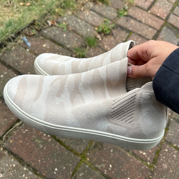 Rothy's Chelsea Boots High Top Sneakers in Sand Camo - Picture 4 of 5